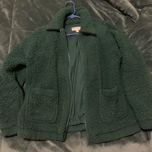Fluffy green jacket